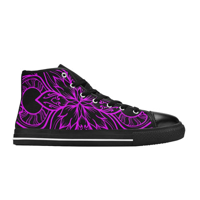 Dark Slate Gray Purple Mandalay | Women's Classic High Top Canvas Shoes