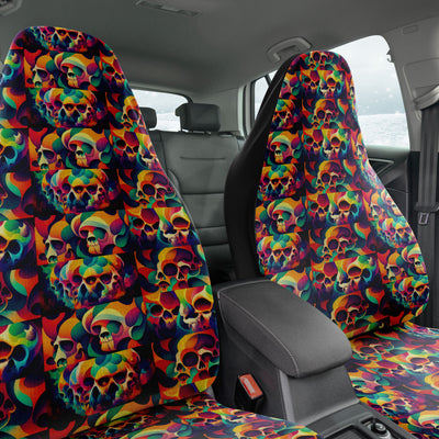 Dark Slate Gray Tie Dye Skulls 10 Skull Decor | Car Seat Covers