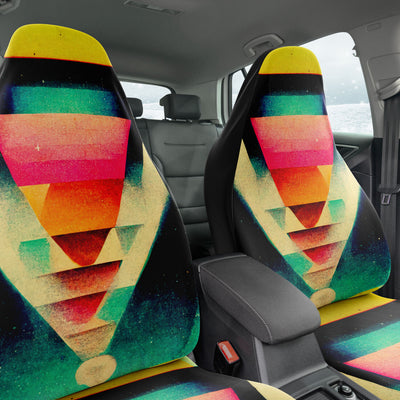 Dark Slate Gray Abstract Hippie Art | Car Seat Covers