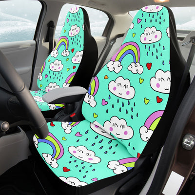 Black Cute Clouds & Rainbows | Car Seat Covers