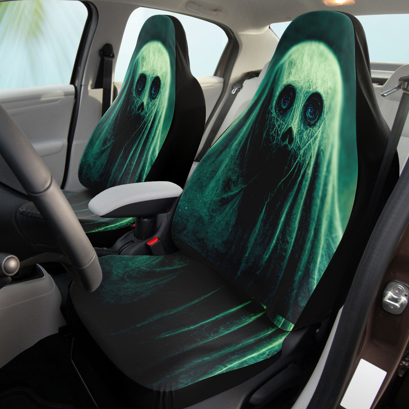 Black Gothic Green Ghost Horror Art | Car Seat Covers