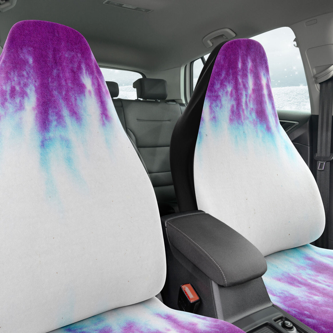 Light Gray Tie Dye Purple & White 2 | Car Seat Covers