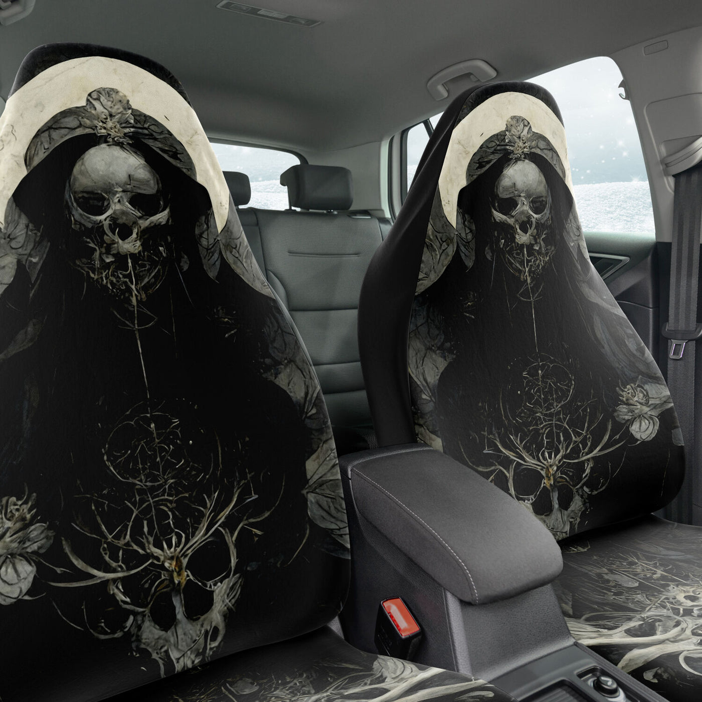 Dark Slate Gray Skull Throne 2 Horror Art Goth | Car Seat Covers