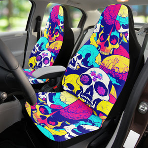 Tan Tie Dye Skulls 7 Skull Decor | Car Seat Covers