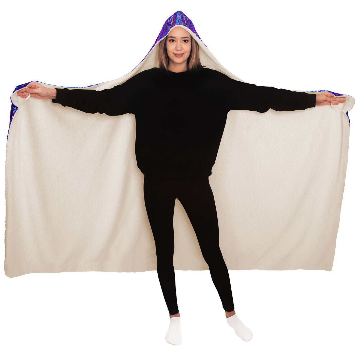 Black hippie 19 Hooded Blanket-Frontside-Design_Template copy