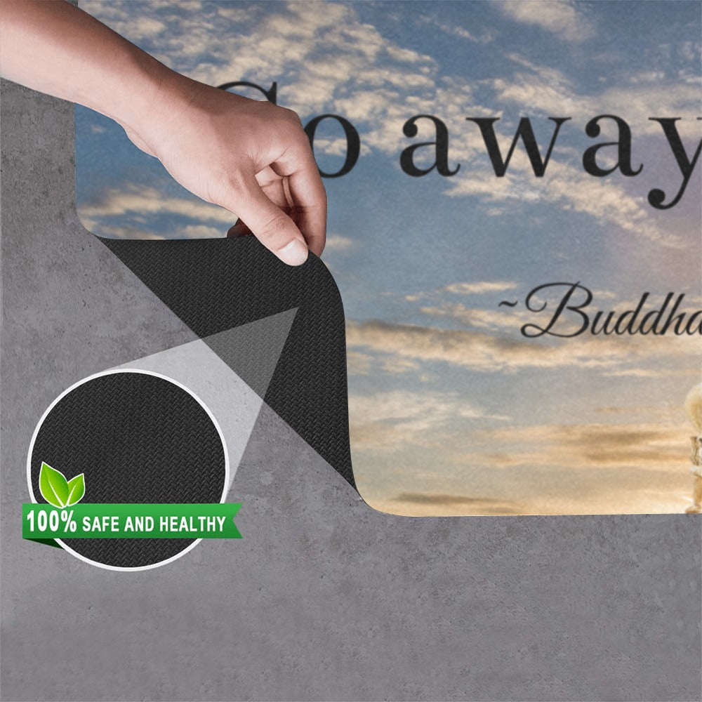 Light Slate Gray Buddha Saying 4 | Doormat