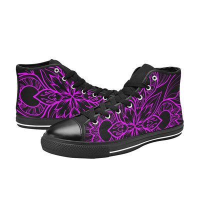 Dark Slate Gray Purple Mandalay | Women's Classic High Top Canvas Shoes