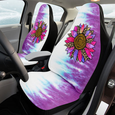 Dark Slate Gray Sunflower Purple & Blue Tie Dye | Car Seat Covers