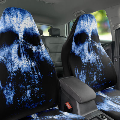 Dark Slate Gray Grunge Skulls Blue Horror | Car Seat Covers