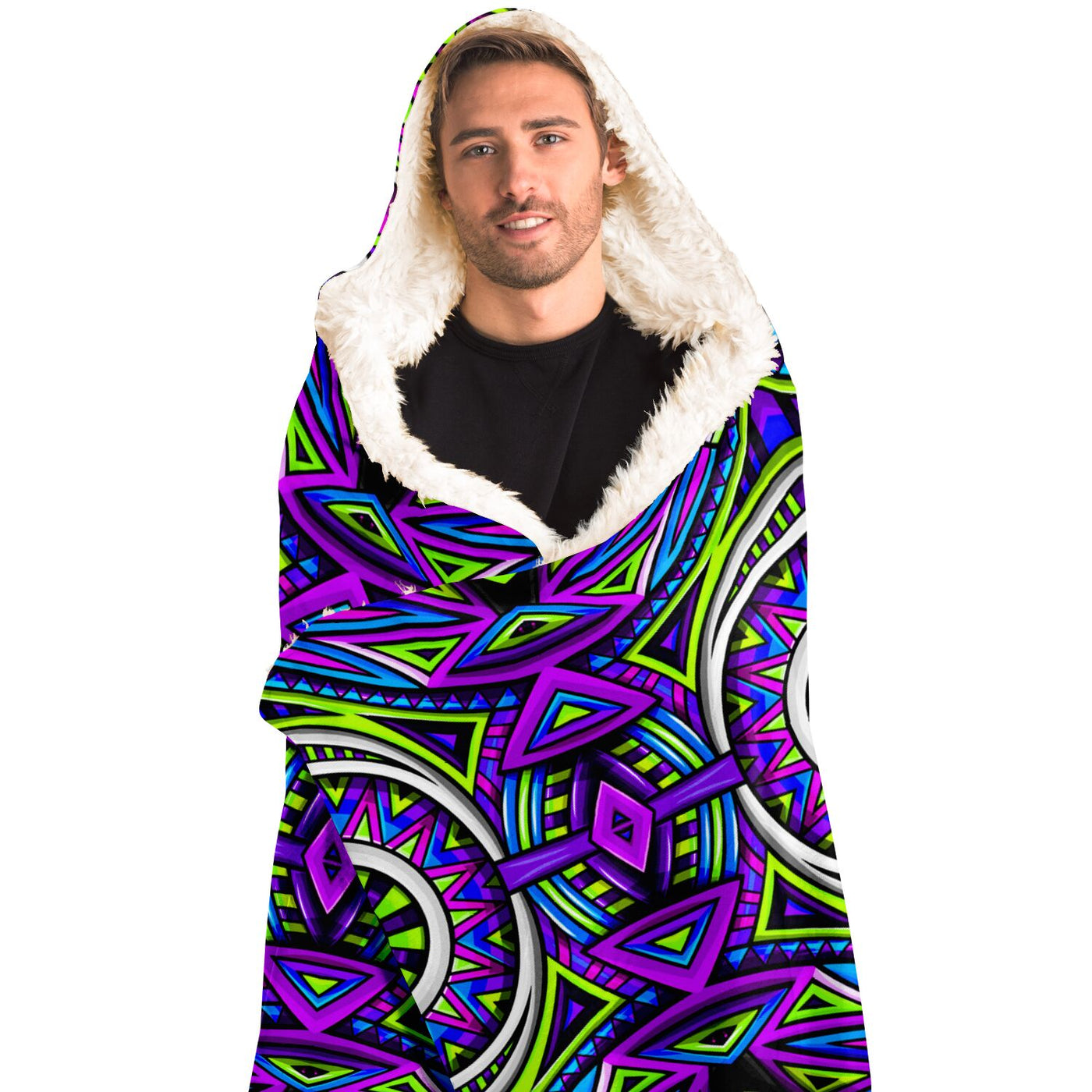 Thistle Festival Clothes Tribal Lines 19 | Hooded Blanket
