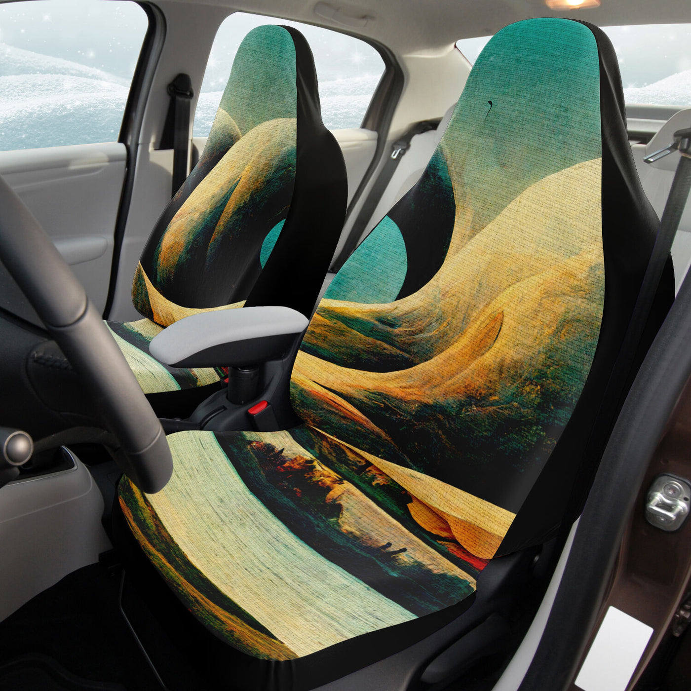 Tan Abstract Art 2 | Car Seat Covers