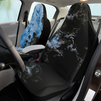 Black Flowing Metallic Blue | Car Seat Covers