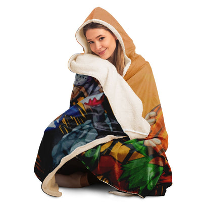 Tan trick or treating Hooded Blanket-Frontside-Design_Template copy