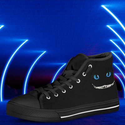 Dark Blue Alice Smiling Cat | Women's Classic High Top Canvas Shoes