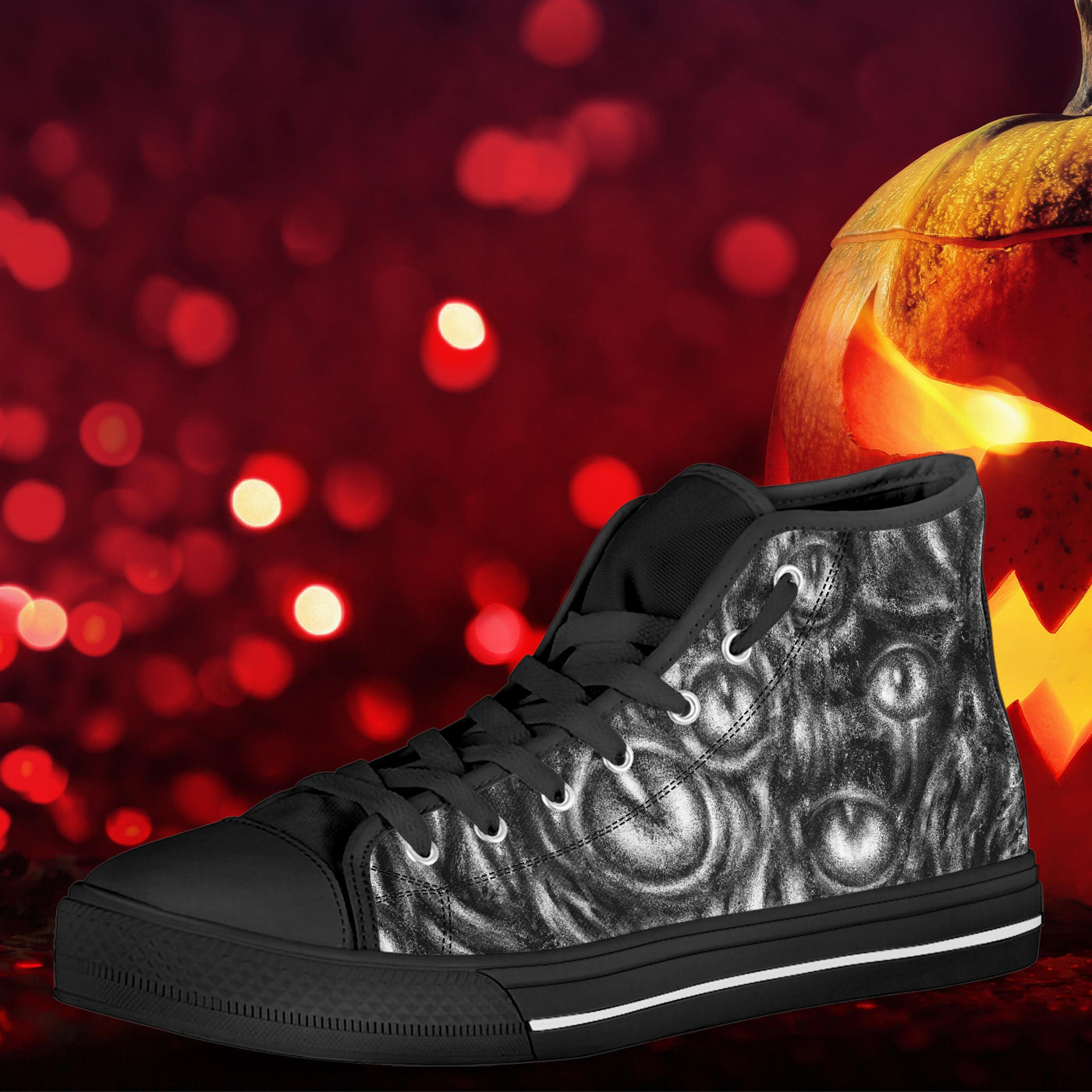 Black Eye Monster | Women's Classic High Top Canvas Shoes