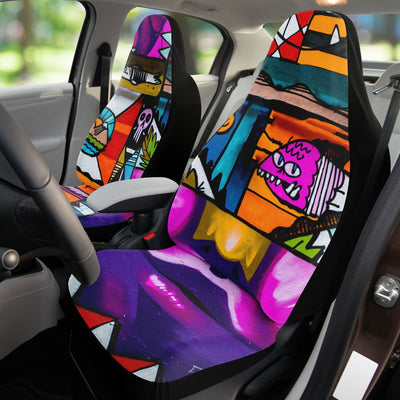 Rosy Brown Graffiti ADHD Art | Car Seat Covers