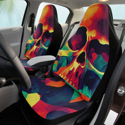 Rosy Brown Tie Dye Skulls 14 Skull Decor | Car Seat Covers