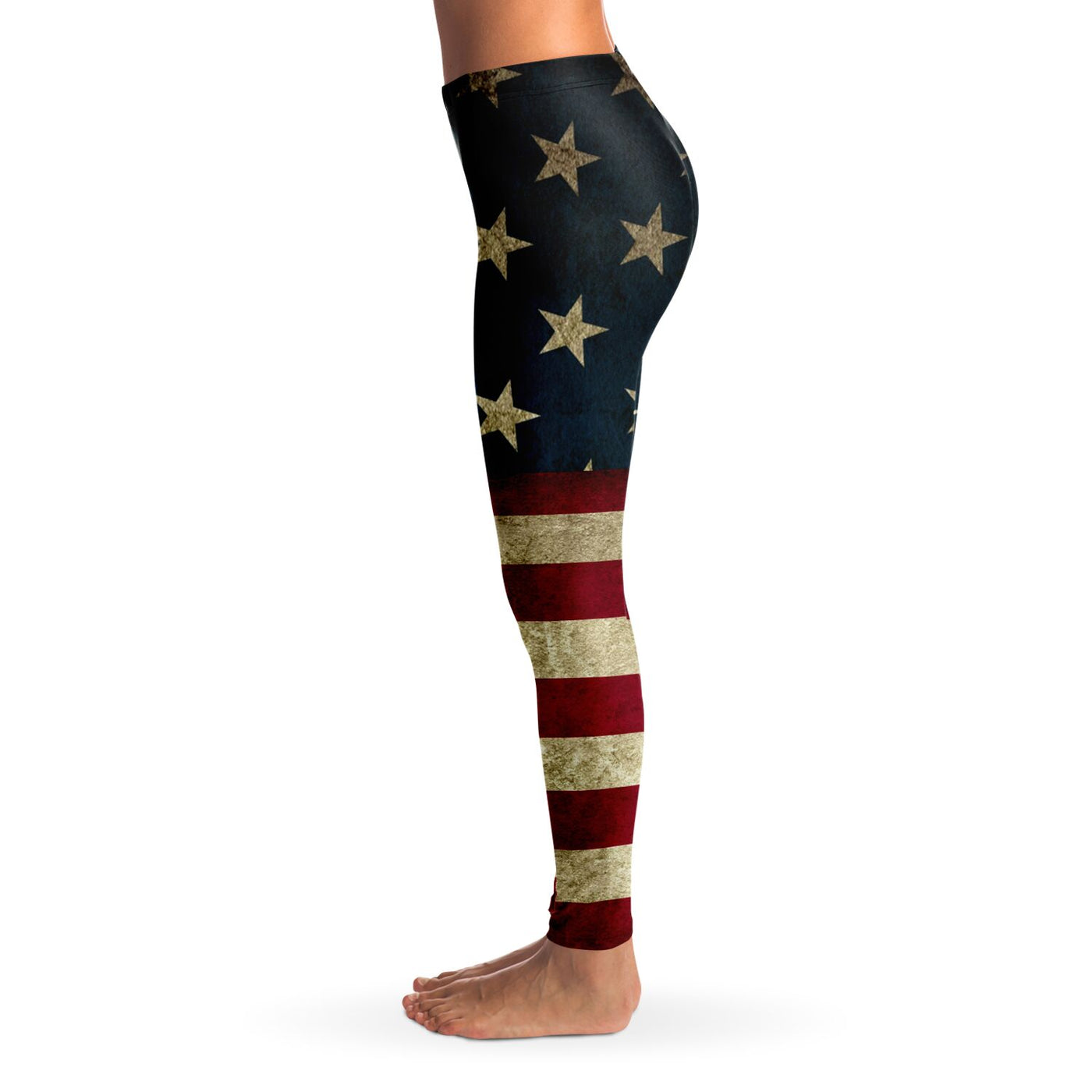 Gray Faded American Flag | Leggings
