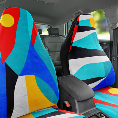 Dark Salmon Blue Graffiti Pop Art | Car Seat Covers