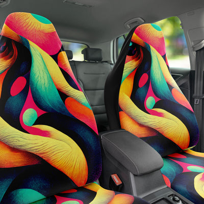 Dark Slate Gray Hippie Pop Art Tie Dye | Car Seat Covers