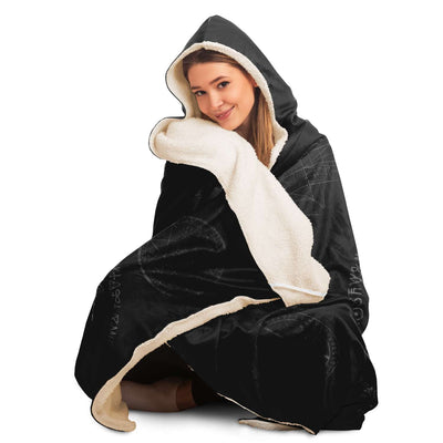 Light Gray Esoteric Symbols Dark Rave Outfit | Hooded Blanket