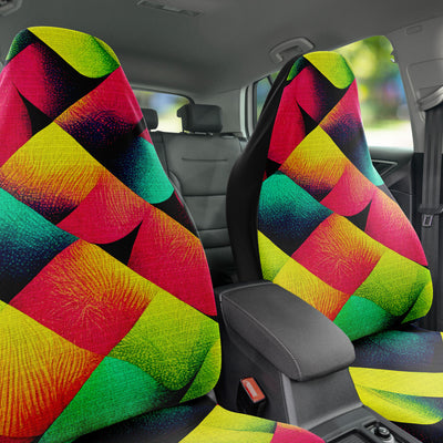 Dark Slate Gray Woven Tie Dye Pop Art 4 | Car Seat Covers