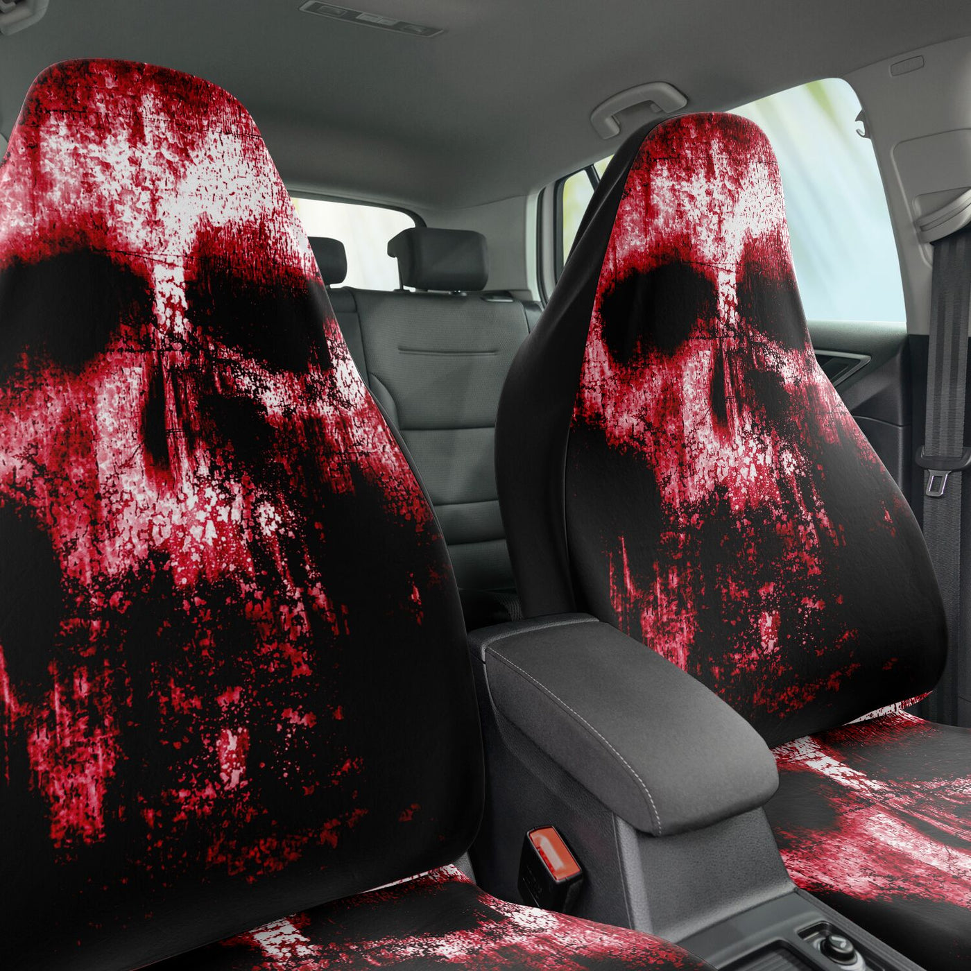 Dark Slate Gray Grunge Skulls Red Horror | Car Seat Covers