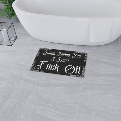 Gray Jesus Loves You I Don't Fuck Off | Doormat
