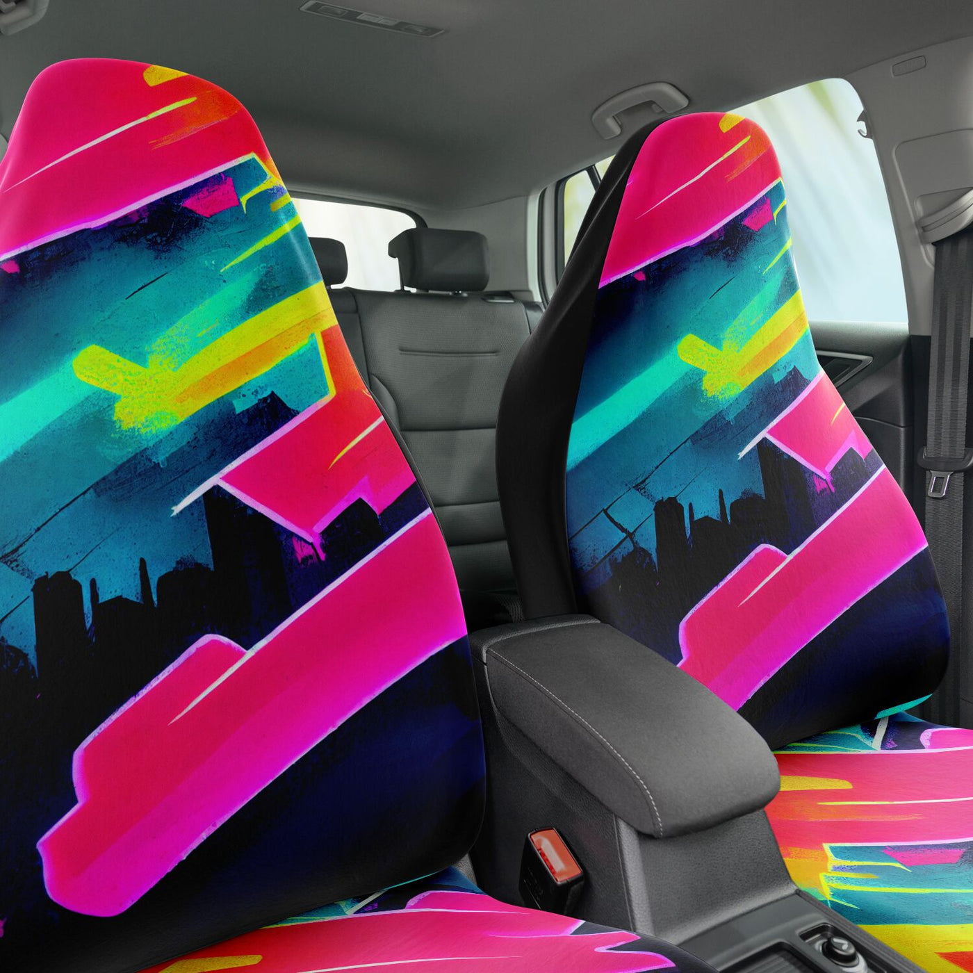 Pale Violet Red Futuristic Neon 6 | Car Seat Covers