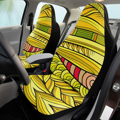 Dark Khaki Tribal Line Art 3 | Car Seat Covers