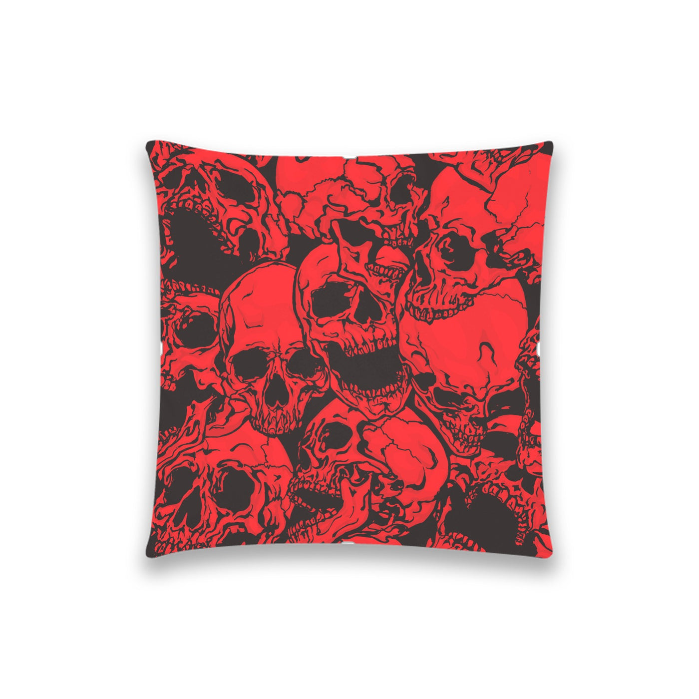 Tomato Screaming Red & Brown Skulls | Pillow Case