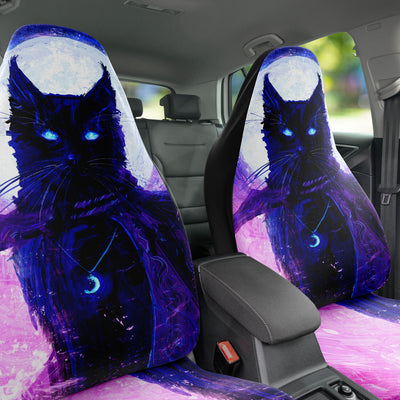 Dark Slate Gray Witches Familiar Witchy Decor | Car Seat Covers