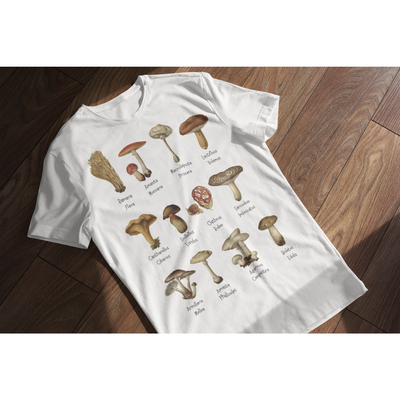 Gray Mushroom Shirt Vintage T Shirt Styled Art For Cottagecore Clothing Lovers | T-Shirt