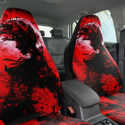 Dark Slate Gray Fiery Anime Decor | Car Seat Covers