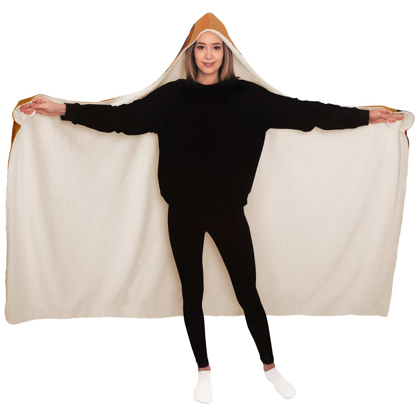 Black trick or treating Hooded Blanket-Frontside-Design_Template copy