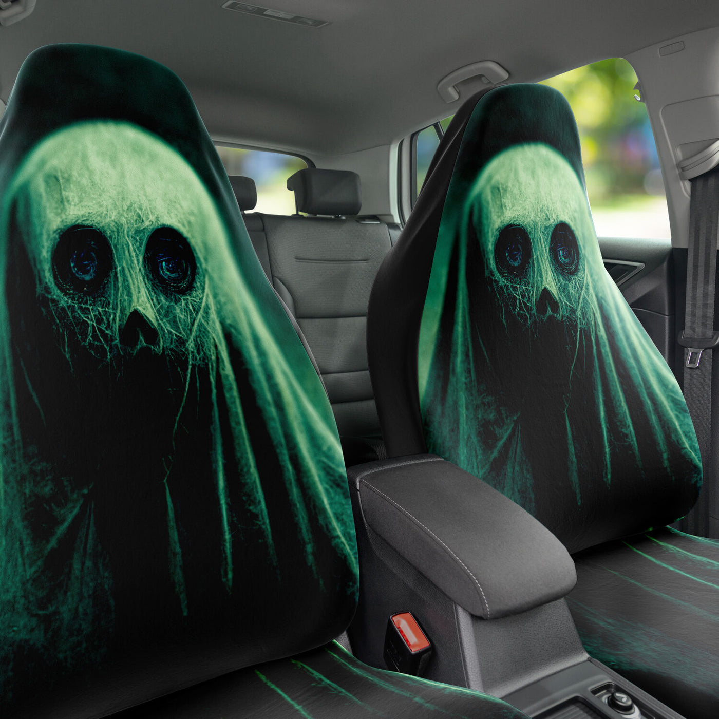 Dark Slate Gray Gothic Green Ghost Horror Art | Car Seat Covers