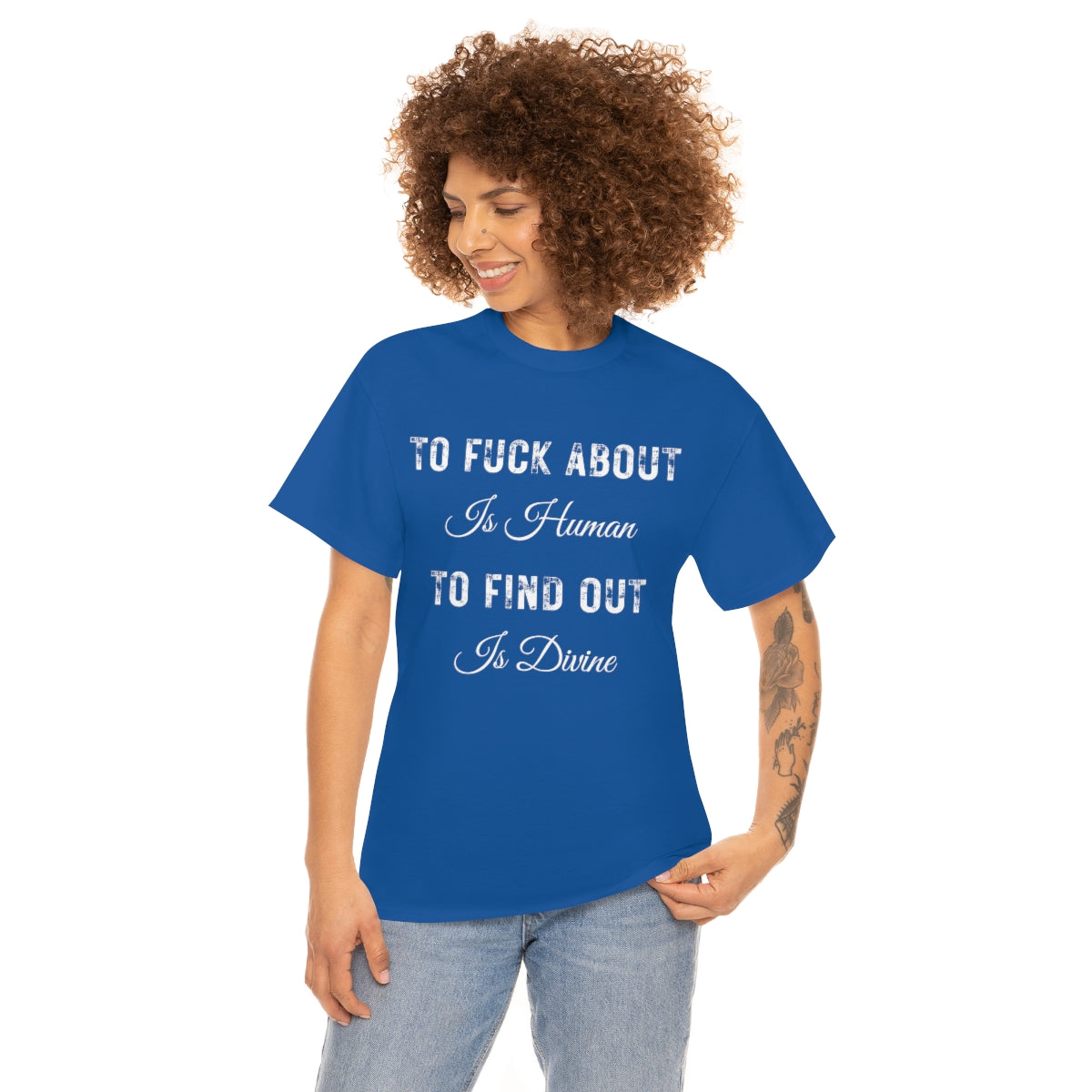 Dark Slate Blue To fuck about is Human | T-Shirt