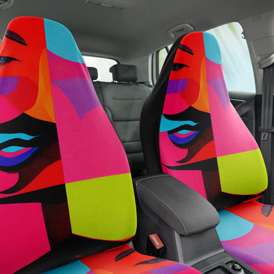Maroon Futuristic Pop Art 1 | Car Seat Covers