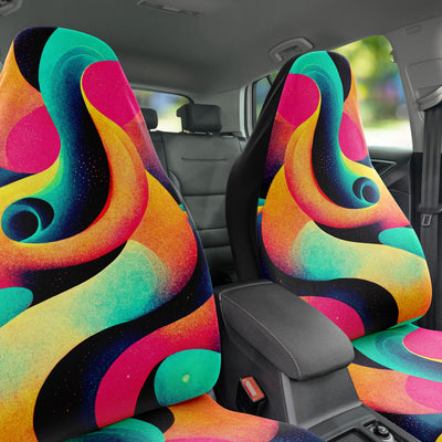 Coral Trippy Pastel Tie Dye Pop Art | Car Seat Covers