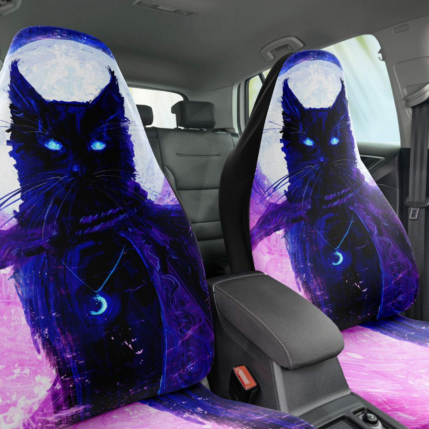 Dark Slate Gray Witches Familiar Witchy Decor | Car Seat Covers