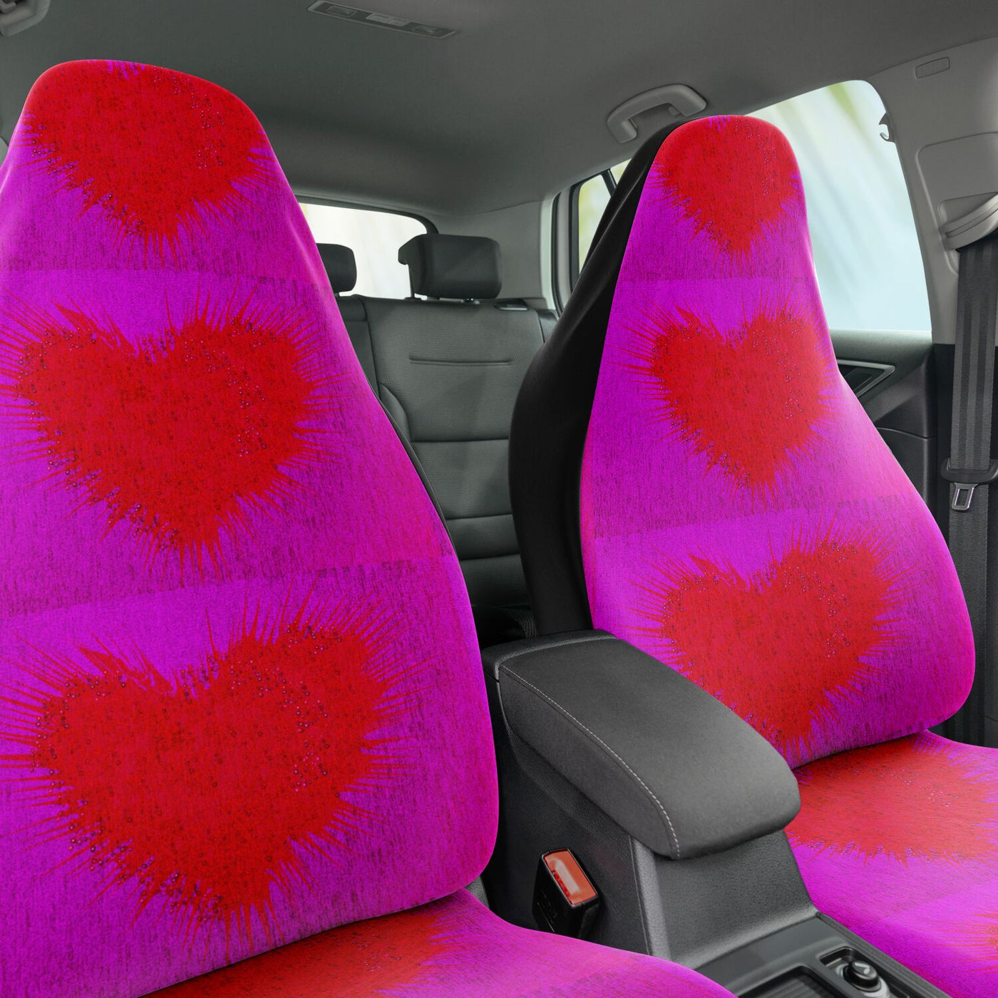 Maroon Graffiti Hearts red & Pink | Car Seat Covers