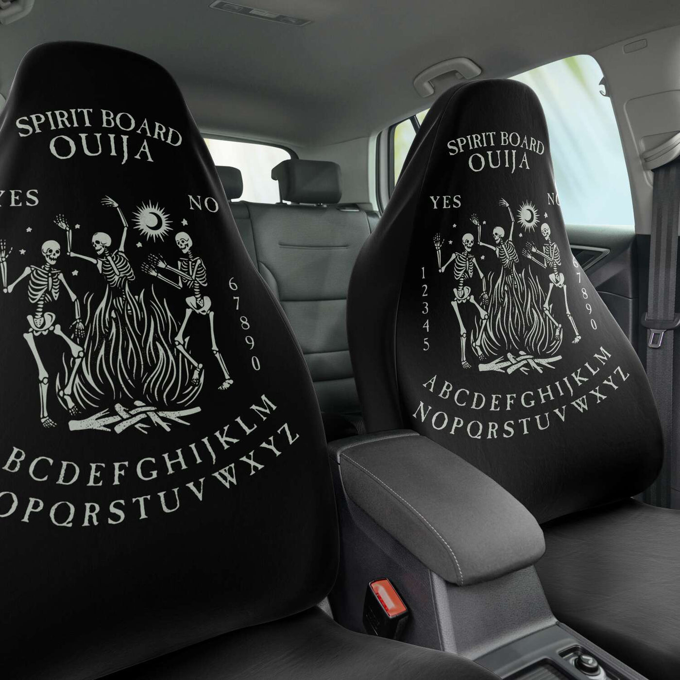 Black Spirit Board Witchy Decor | Car Seat Covers