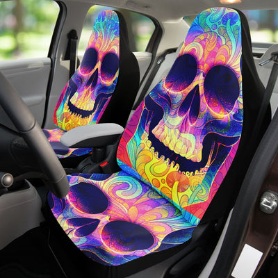 Tan Tie Dye Skulls 8 Skull Decor | Car Seat Covers