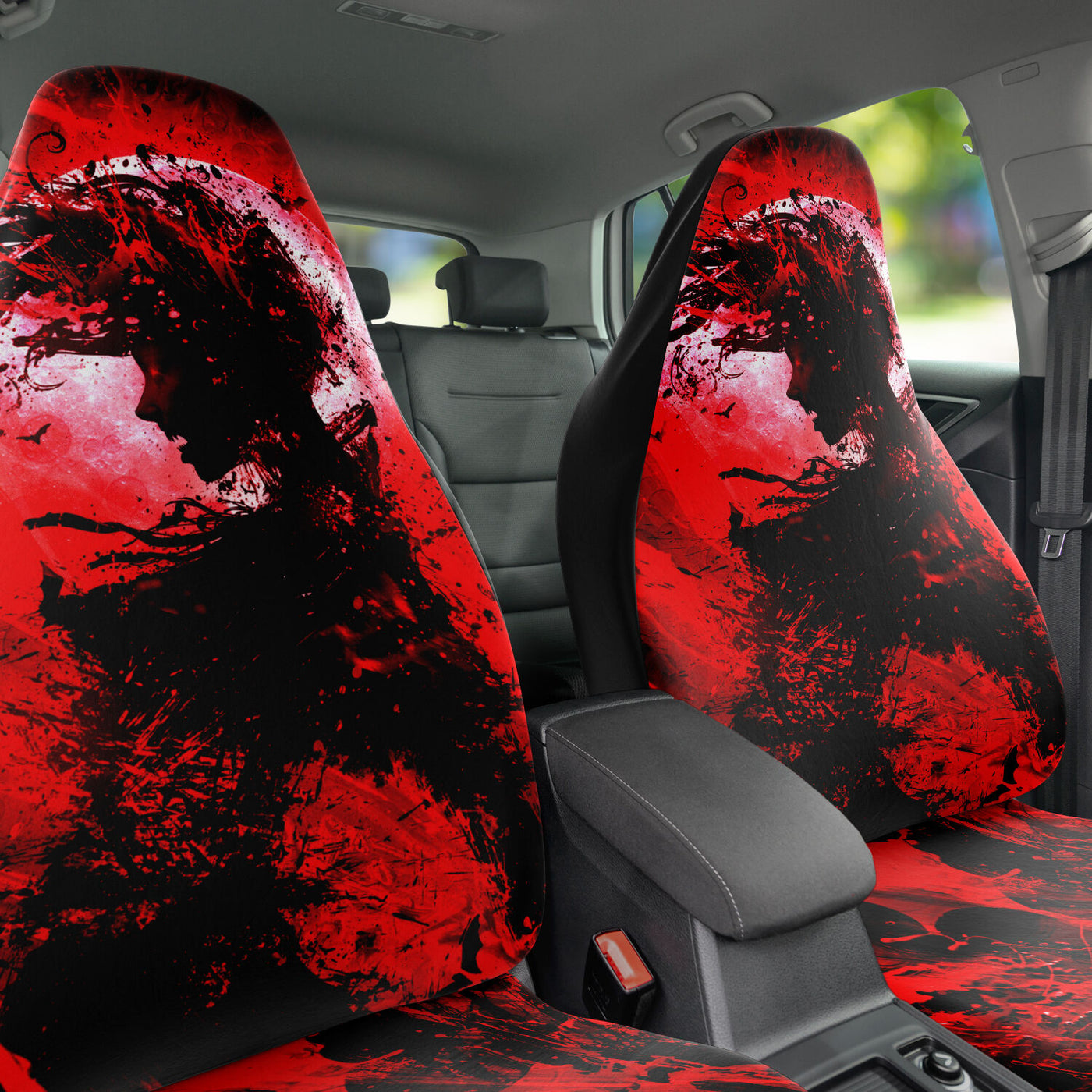 Dark Slate Gray Fiery Anime Decor | Car Seat Covers