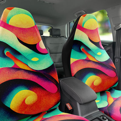 Chocolate Flowing Tie Dyer Pop Art | Car Seat Covers