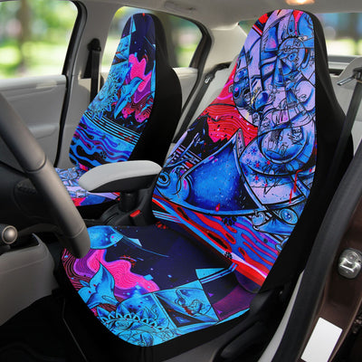 Black Blue Pink Graffiti Art Rave Decor | Car Seat Covers