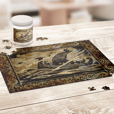 Light Gray The Long Viking Voyage Vintage Paper | Jigsaw Puzzle
