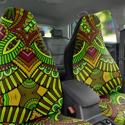 Dark Slate Gray Tribal Line Art 5 | Car Seat Covers