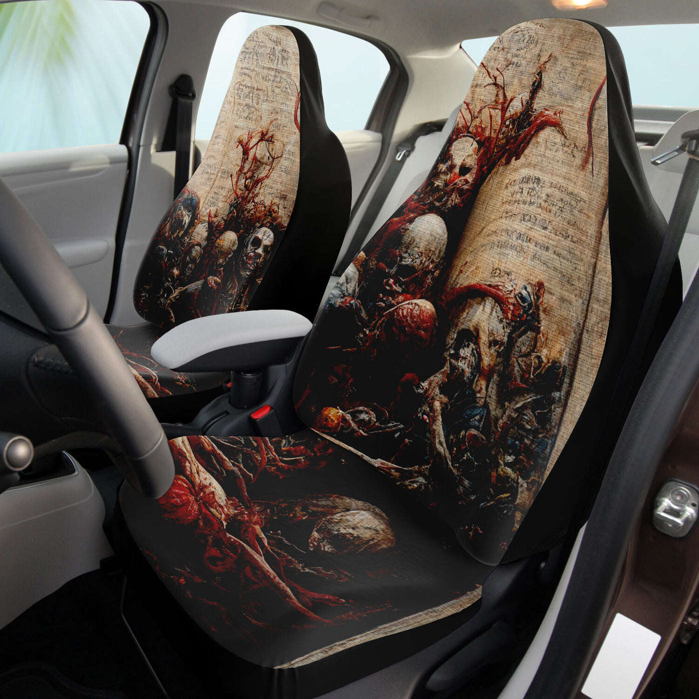 Gray Book Of The Dead Horror Art | Car Seat Covers