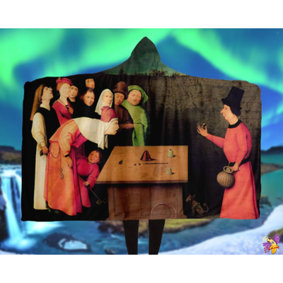 Rosy Brown Hieronymus Bosch The Conjurer | Hooded Blanket